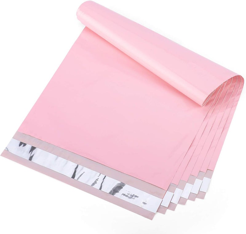 Metronic Poly Mailers 10X13 100 Pack, Strong Adhesive Shipping Envelopes for Clothing, Medium Shipping Bags for Small Businesses, Waterproof Mailers Poly Bags, Packages Bags Light Pink - Image 1